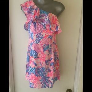 Lilly Pulitzer Kipton One-Shoulder Romper Size 2